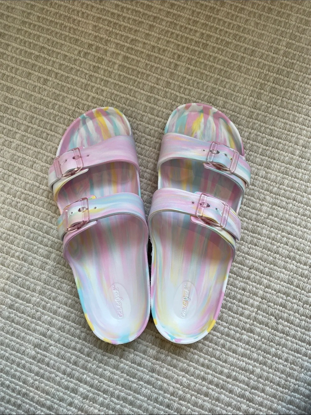 Cat & Jack Pastel Rainbow Double-Strap Water Sandals - Pink